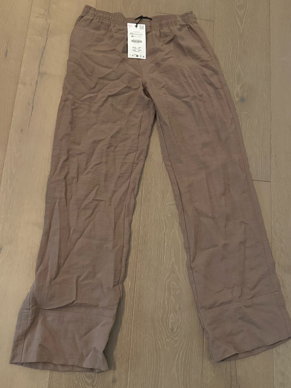 Zara Women's Wide-Leg Chinos in Dusty Brown